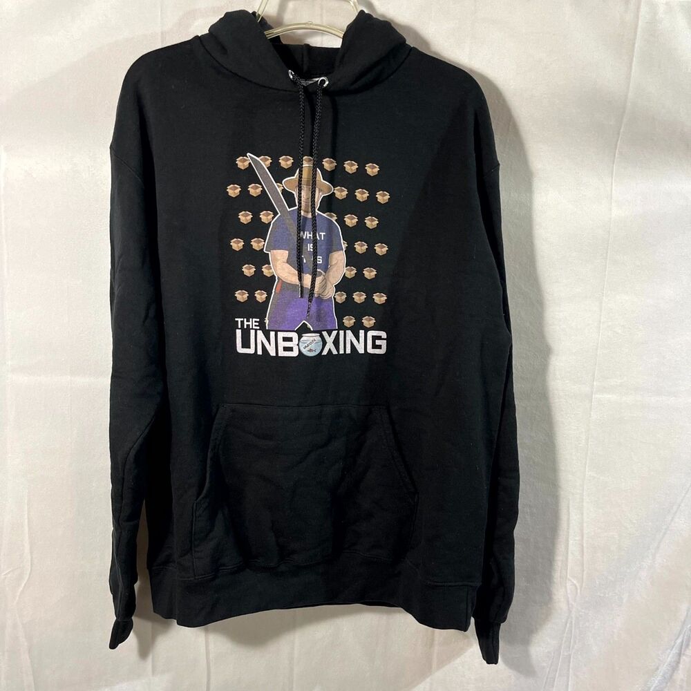 Champion Barstool Sports Dave Portnoy The Unboxing Hoodie Large Black Cotton